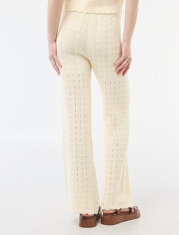 Pantalon large en crochet tricolore