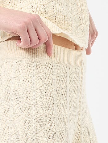 Pantalon large en crochet tricolore