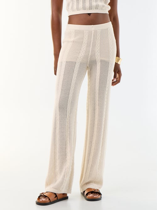 Pantalon large en crochet - Kiabi Pantalon large en crochet - Kiabi