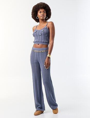 Pantalon large en crochet