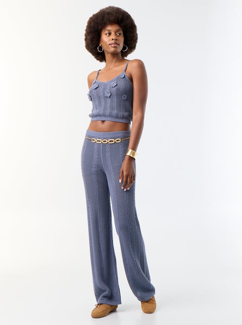 Pantalon large en crochet - Kiabi Pantalon large en crochet - Kiabi