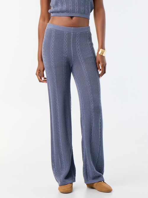 Pantalon large en crochet - Kiabi Pantalon large en crochet - Kiabi