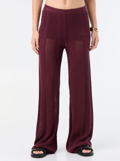 Pantalon large en crochet - Kiabi