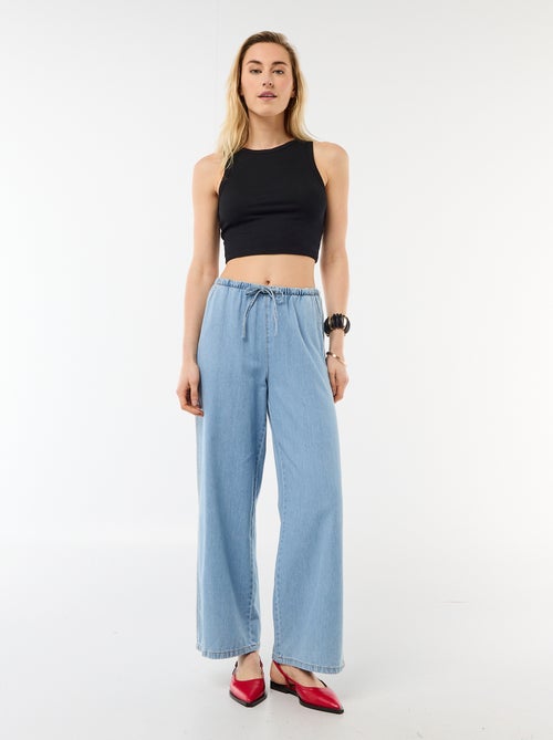 Pantalon large en denim - Kiabi