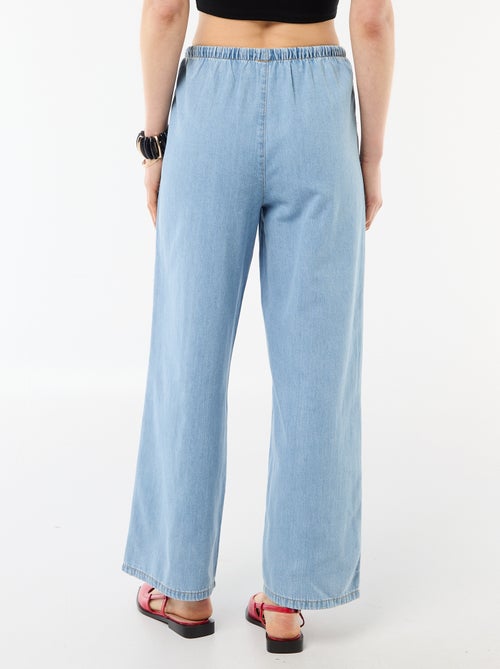 Pantalon large en denim - Kiabi