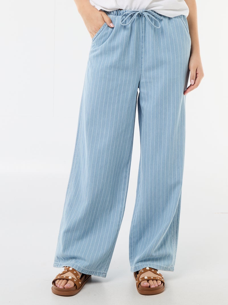 Pantalon large en denim Bleu - Kiabi