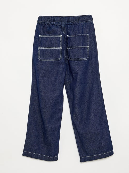 Pantalon large en denim - Kiabi Pantalon large en denim - Kiabi