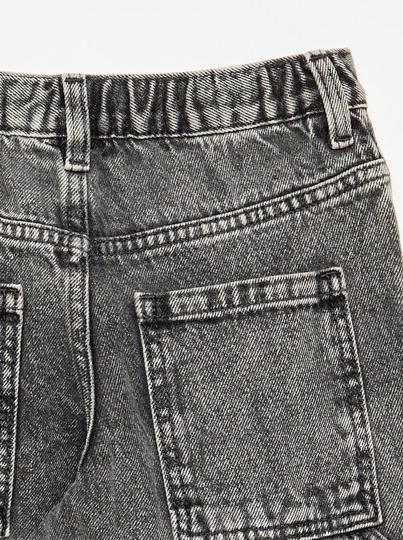 Pantalon large en denim Gris - Kiabi