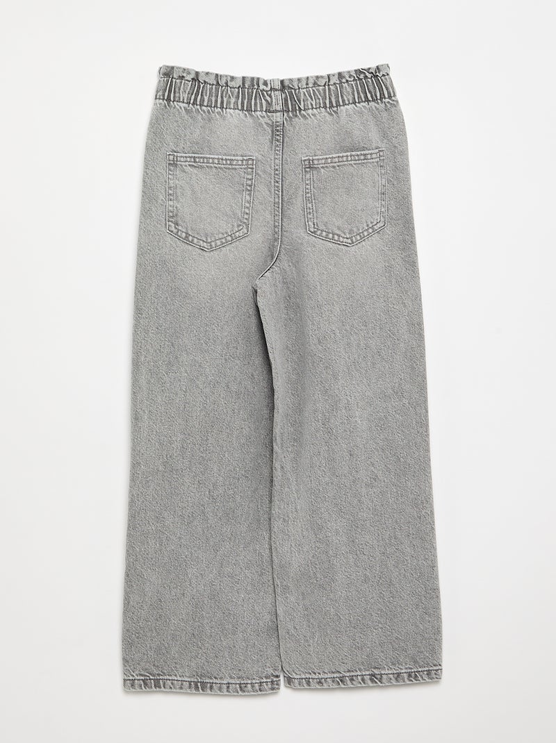 Pantalon large en denim Gris - Kiabi