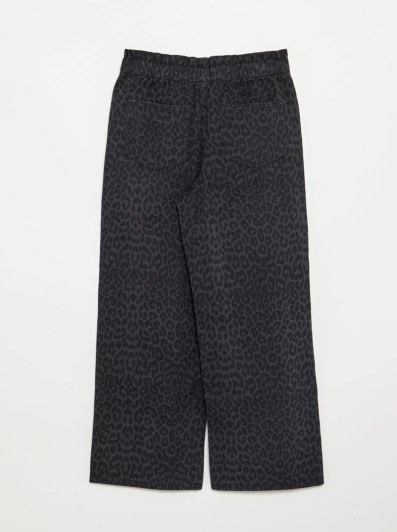 Pantalon large en denim Gris - Kiabi