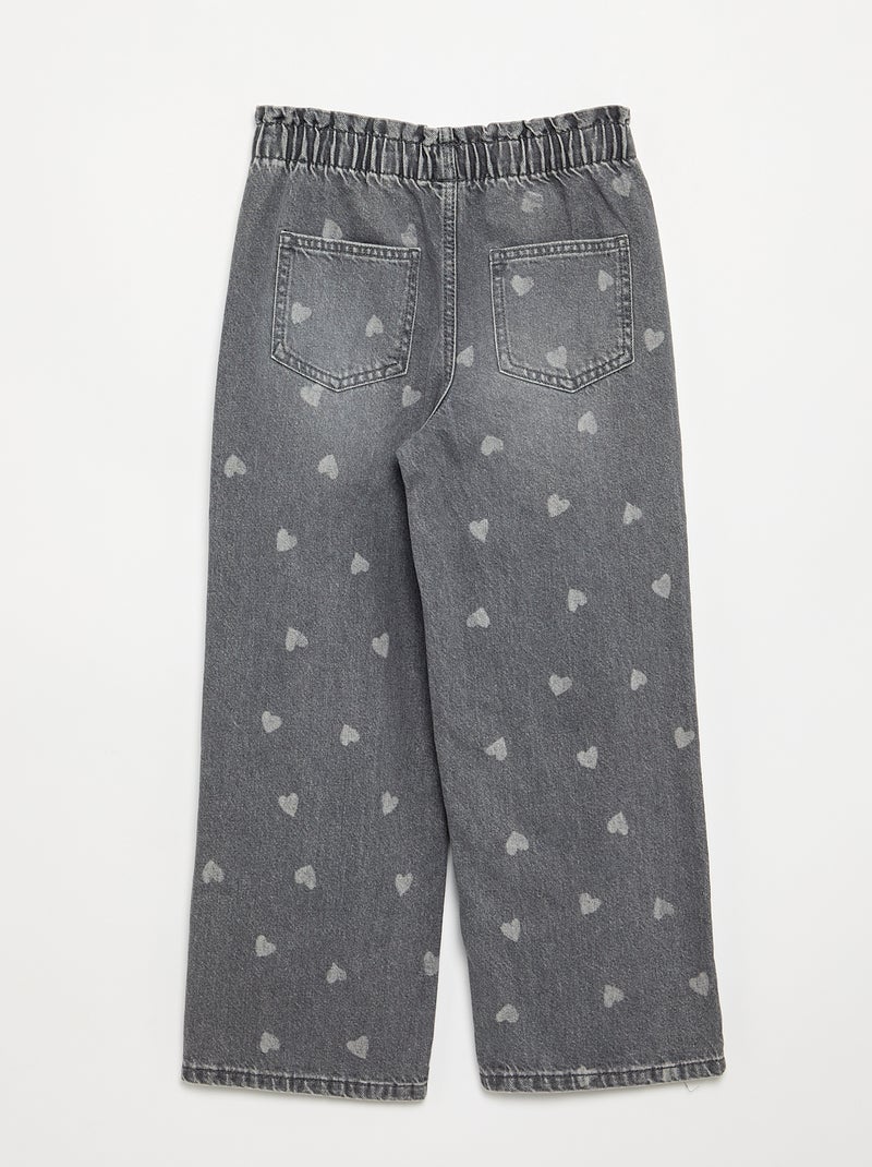 Pantalon large en denim Gris - Kiabi