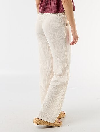 Pantalon large en gaze de coton biologique pour femme
