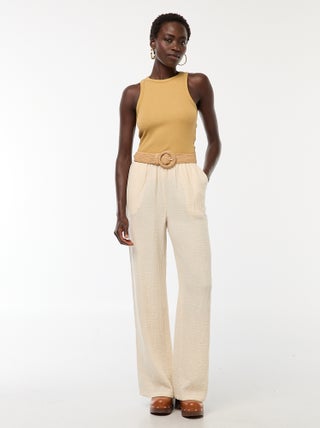 Pantalon large en gaze de coton