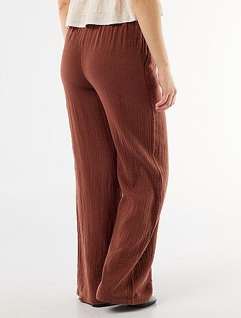 Pantalon large en gaze de coton