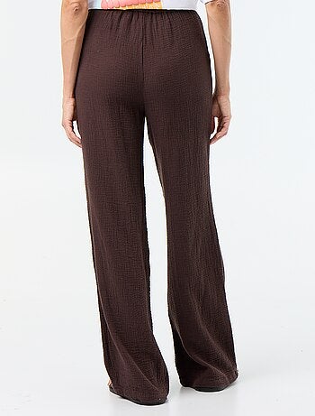Pantalon large en gaze de coton