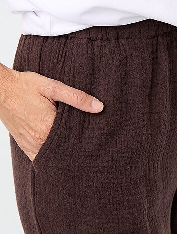 Pantalon large en gaze de coton