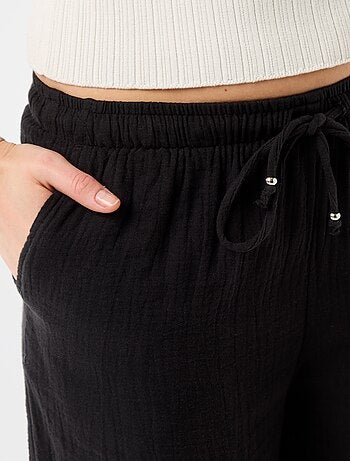 Pantalon large en gaze de coton