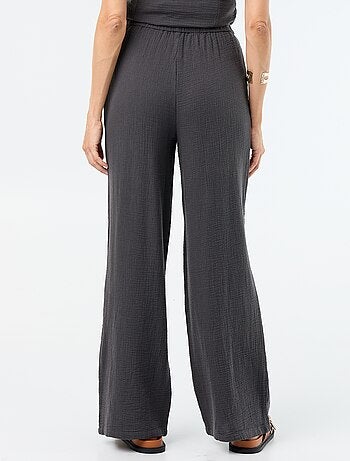 Pantalon large en gaze de coton