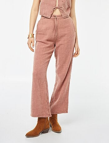 Pantalon large en gaze de coton