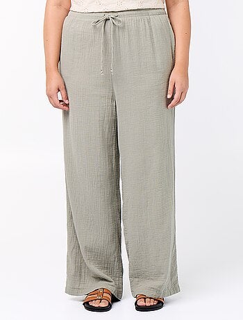 Pantalon large en gaze de coton