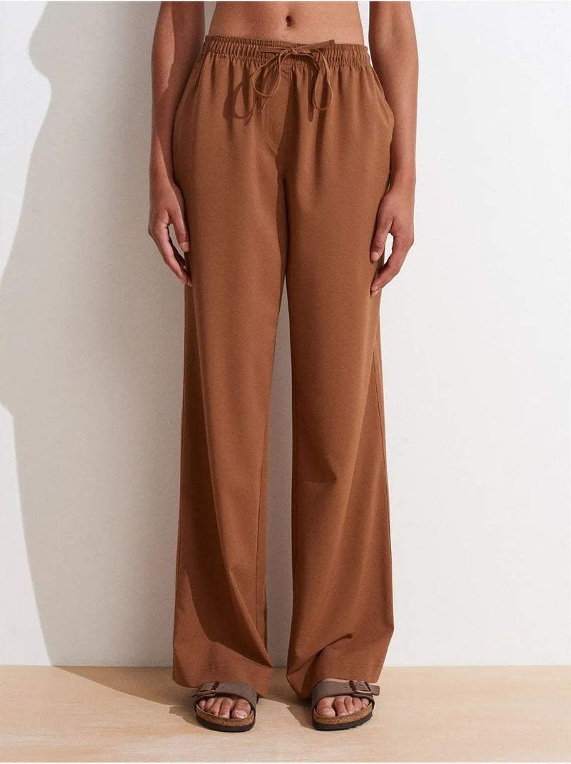 Pantalon large en jersey femme dilvin Marron - Kiabi