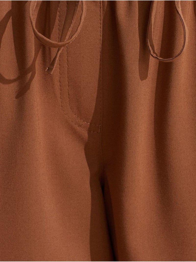 Pantalon large en jersey femme dilvin Marron - Kiabi