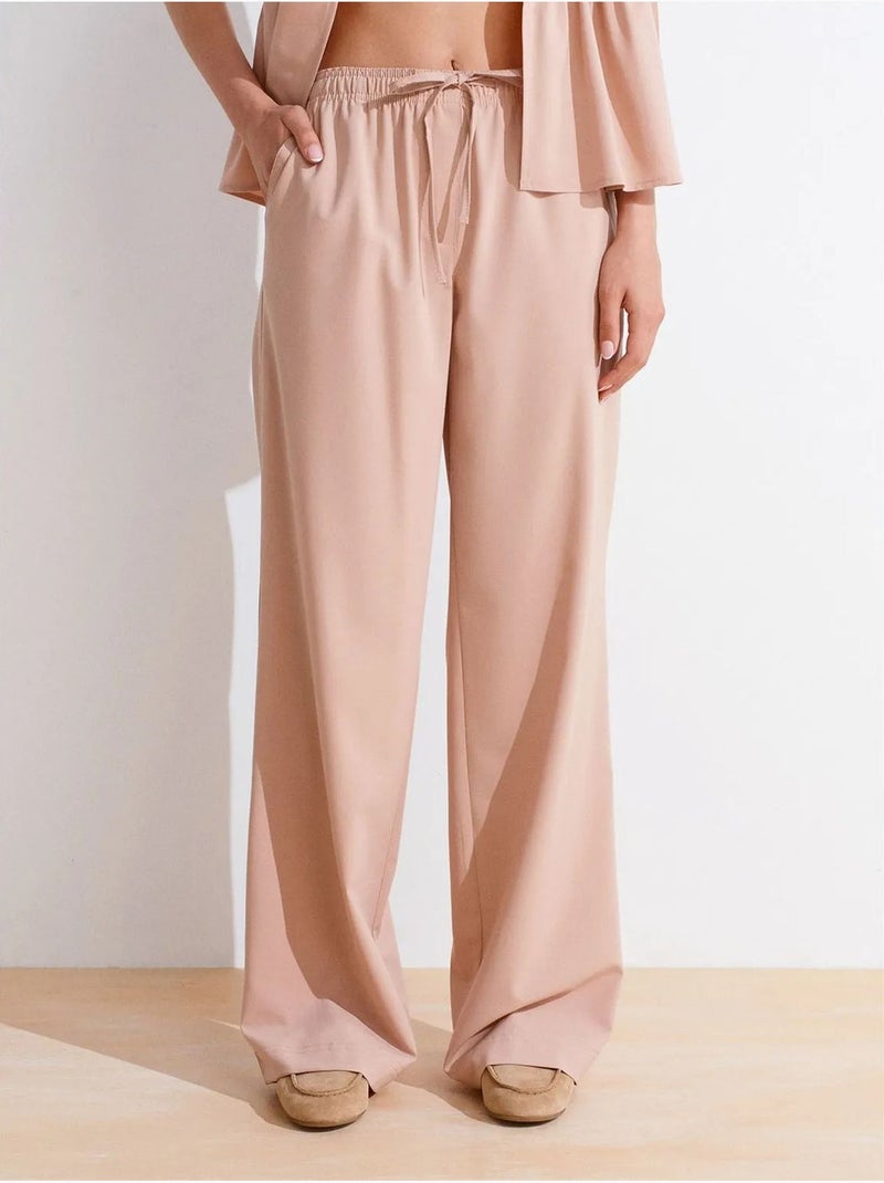 Pantalon large en jersey femme dilvin Nude - Kiabi