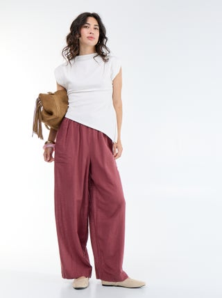 Pantalon large en lin femme