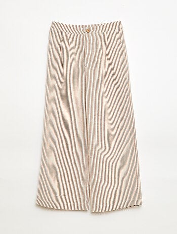 Pantalon large en lin mélangé