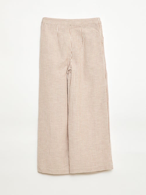 Pantalon large en lin mélangé - Kiabi