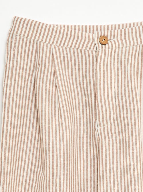 Pantalon large en lin mélangé - Kiabi