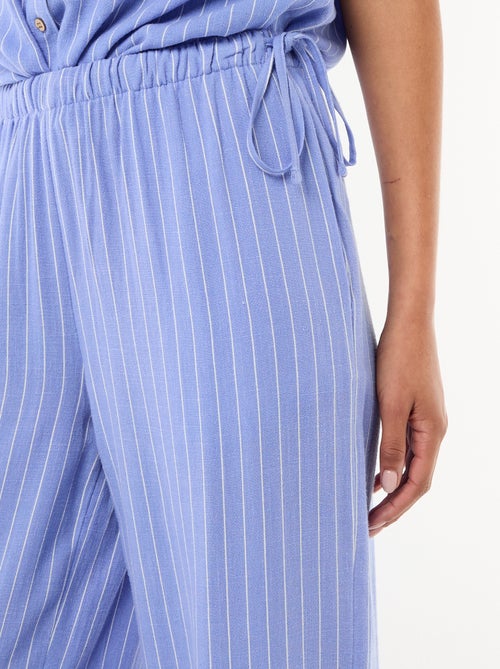 Pantalon large en lin mélangé - Kiabi