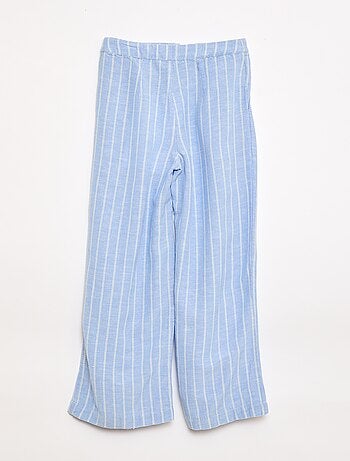 Pantalon large en lin mélangé