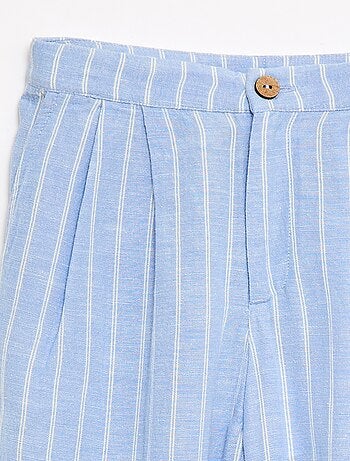 Pantalon large en lin mélangé