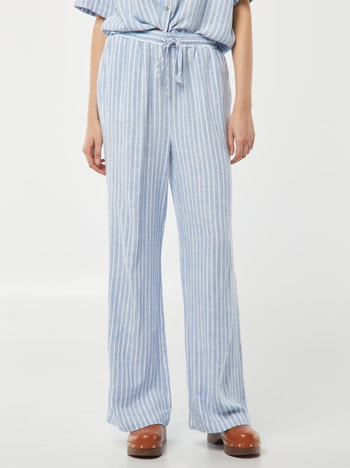 Pantalon large en lin mélangé - Kiabi