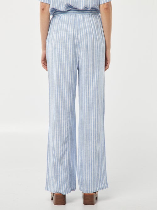 Pantalon large en lin mélangé - Kiabi