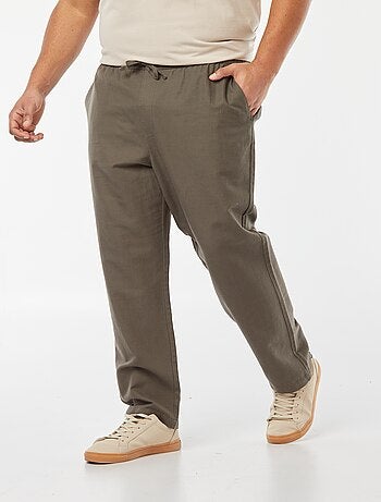 Pantalon large en lin mélangé