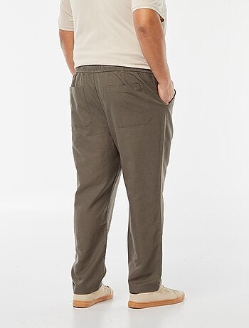 Pantalon large en lin mélangé