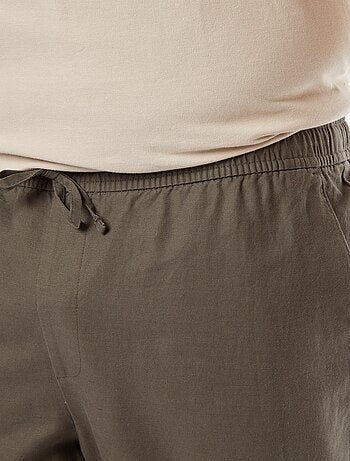 Pantalon large en lin mélangé