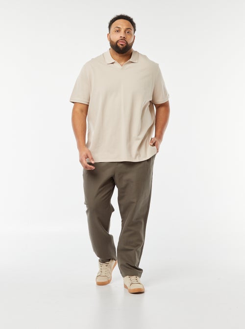 Pantalon large en lin mélangé - Kiabi