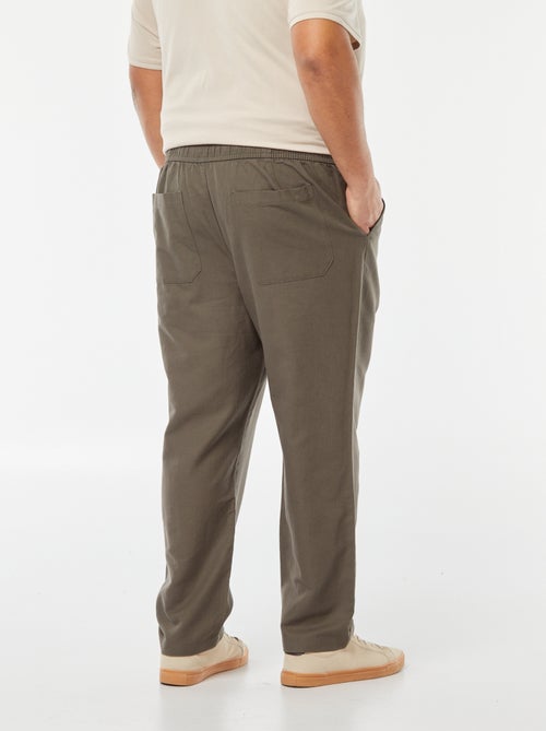 Pantalon large en lin mélangé - Kiabi