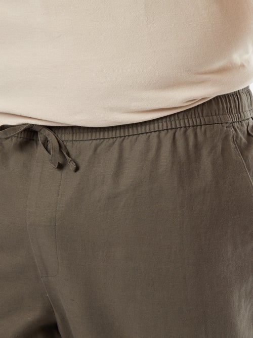 Pantalon large en lin mélangé - Kiabi