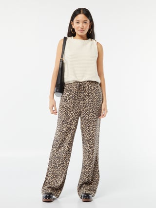 Pantalon large en lin mélangé