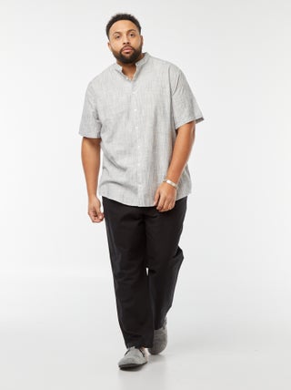 Pantalon large en lin mélangé