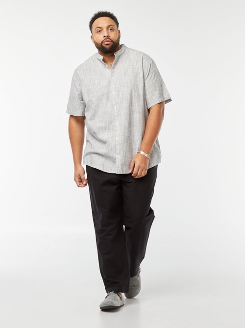 Pantalon large en lin mélangé - Kiabi