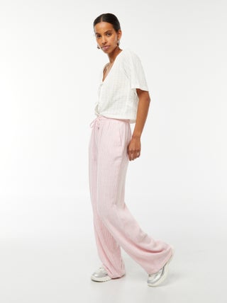 Pantalon large en lin mélangé