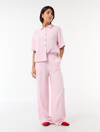 Pantalon large en lin mélangé