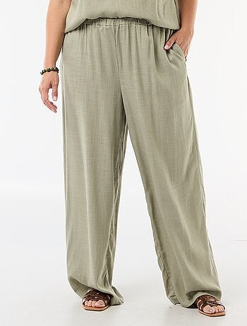 Pantalon large en lin mélangé