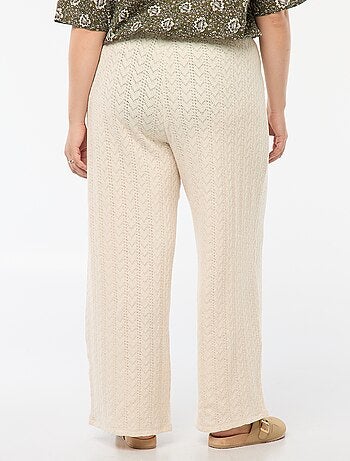 Pantalon large en maille ajourée