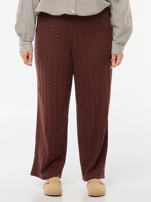 Pantalon large en maille ajourée - Kiabi